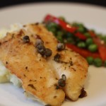 Recipe Highlight: The Perfect Meal (Pan-Fried Orange Roughy with Orange Mint Sauce, Parmesan Mashed Potatoes and Pea and Mint Salad)