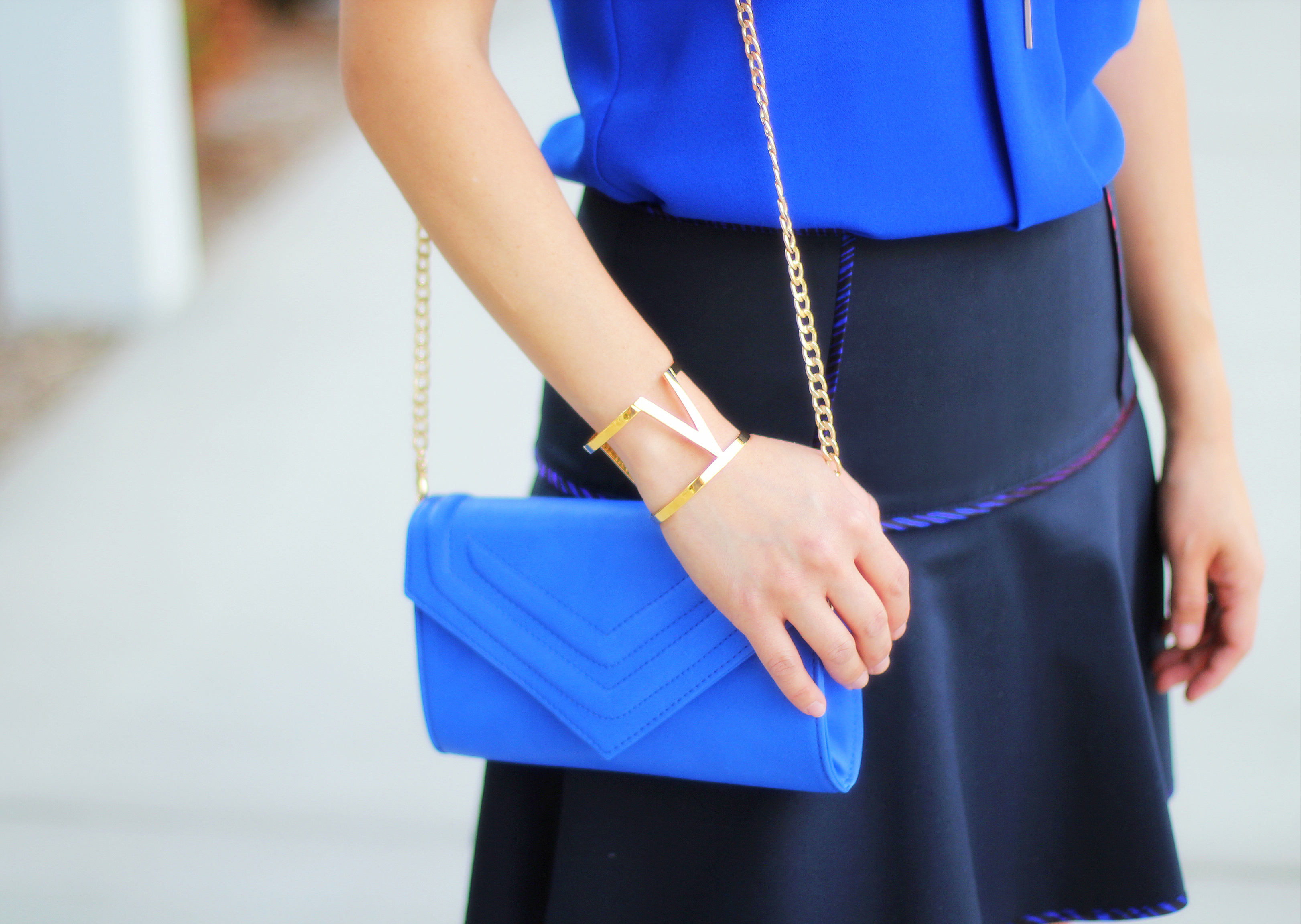 Outfit Highlight: Cobalt and Short Skirts - My Rose Colored Shades