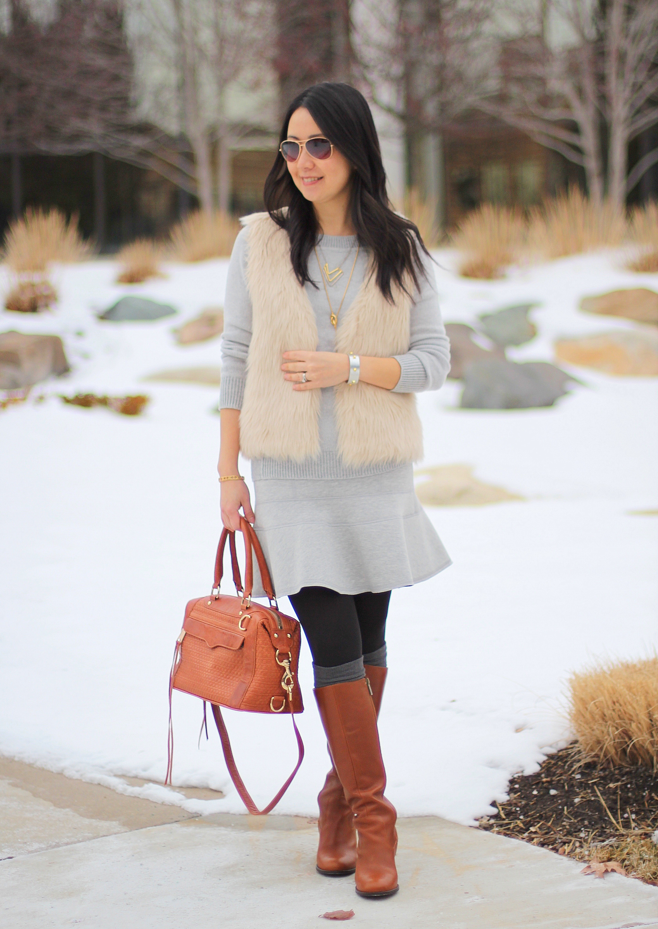 Outfit Highlight: Fur, Flare & Fitted Boots - My Rose Colored Shades